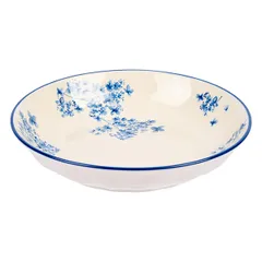 Тарелка глубокая «Фиори» фарфор D=203,H=41мм слон.кость,синий, изображение 2