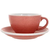 Кофейная пара «Эгг» фарфор 300мл D=110/155,H=65,L=135мм киноварь