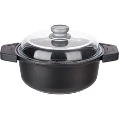 Кастрюля «Гранито» с крышкой (индукция) алюм.литой D=24,H=11см серый, изображение 2