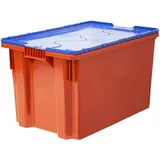 Ящик для продуктов сплошной с крышкой (от -18 до +50°C) полиэтилен 63л ,H=36,5,L=60,B=40см красный,с