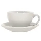 Кофейная пара «Эгг» фарфор 300мл D=110/155,H=65,L=135мм белый