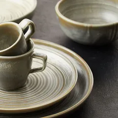 Чашка чайная «Агава» фарфор 200мл D=82,H=70мм серый,зелен., изображение 3