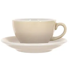 Кофейная пара «Эгг» фарфор 250мл D=95/145,H=55,L=115мм бежев.