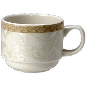 Чашка чайная «Антуанетт» фарфор 213мл D=75,H=70мм белый,олив., Объем по данным поставщика (мл): 213
