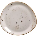 Plate "Kraft White" small  porcelain  D=305, H=37, L=305, B=275mm  white, brown.