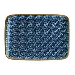 Блюдо сервировочное «Калиф Люпин» прямоугольное фарфор ,L=23,B=16см белый,синий