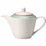 Чайник заварочный «Рио Грин» фарфор 0,85л D=14,H=14,5,L=14,5см белый,зелен.