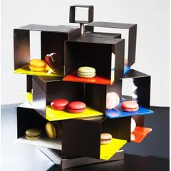 Стойка фуршетная 15 отделений вращающаяся металл,стекло ,H=41см бежев., изображение 3