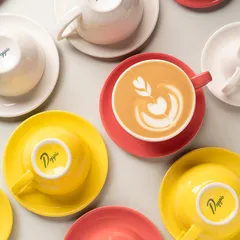 Чашка кофейная «Пур-Амор» фарфор 300мл D=110/60,H=65,L=140мм кораллов.,белый, изображение 2