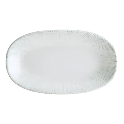 Блюдо сервировочное «Ирис» овальное фарфор ,L=29,B=17см белый,серый