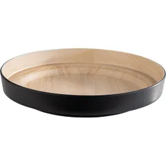 Поднос фуршетный «Фрида» с каплесборником пластик D=33,H=6см черный,бежев., изображение 4