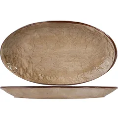 Блюдо «Кунстверк» овальное керамика ,H=3,L=30,B=17см зелен.,коричнев., изображение 2