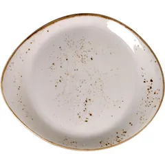 Plate “Kraft White” small  porcelain  D=255, H=20, L=255, B=205mm  white, brown.