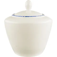 Sugar bowl with lid “Blue Dapple”  porcelain  170ml  D=87/45, H=95mm  white, blue