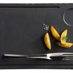 Блюдо для подачи «Базальт» керамика D=68,L=330,B=200мм черный,матовый, изображение 4