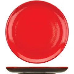 Тарелка «Кармин» плоская без полей керамика D=27см красный,черный