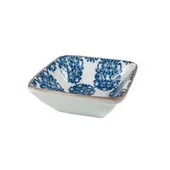 Соусник «Калиф Лотус» квадратный фарфор 80мл ,H=28,L=80,B=85мм белый,синий