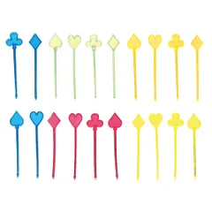 Шпажки для канапе «Карты»[300шт] пластик ,L=85мм разноцветн.