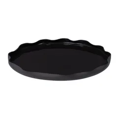 Тарелка «Вейв» с бортом фарфор D=210,H=15мм черный, изображение 2