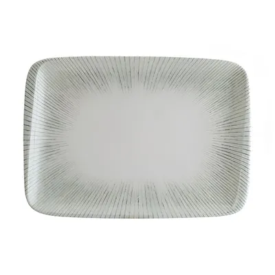 Блюдо сервировочное «Ирис» прямоугольное фарфор ,L=23,B=16см белый,серый