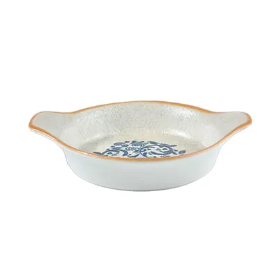 Блюдо для подачи «Виенто» овальное с ручками фарфор ,L=21,B=17см белый,синий, изображение 2