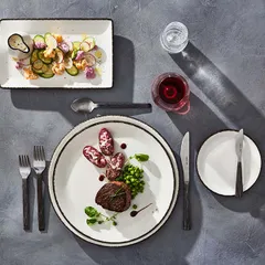 Тарелка «Чакоул Дэппл» мелкая фарфор,фарфор D=20,H=2см белый,черный, изображение 3