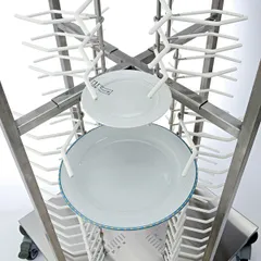 Тележка для посуды для тарелок на 96шт сталь нерж. ,H=183,L=70,B=70см серебрист., изображение 3