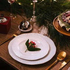 Тарелка «Афродита» мелкая фарфор D=270,H=22мм белый, изображение 3