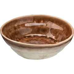 Deep plate “Marron Reativo”  porcelain  1 l  D=215, H=70mm  brown, beige.