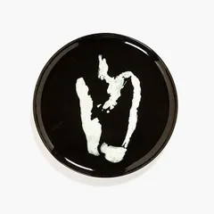 Блюдо «Фист» керамика D=35,H=2см черный,белый