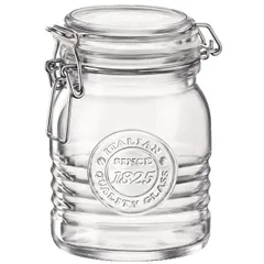 Round jar with lid “Offisina 1825”  glass  0.5 l  D=97, H=123mm  clear.