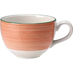 Tea cup “Rio Pink”  porcelain  228 ml  D=9, H=6 cm  white, pink.