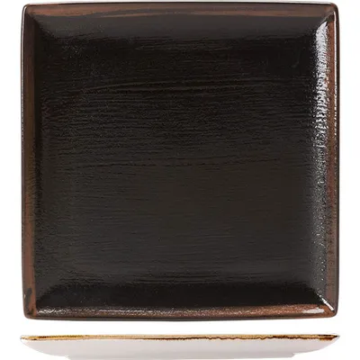 Блюдо «Кото» квадратное фарфор ,L=27,B=27см черный,коричнев.