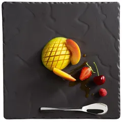 Блюдо для подачи «Базальт» керамика ,L=25,5,B=25,5см черный,матовый, изображение 3