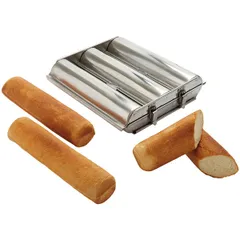 Bread baking pan (3 cells)  stainless steel  D=45, L=300mm