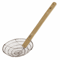 Skimmer  stainless steel, wood  D=30, L=63cm  metal, wood