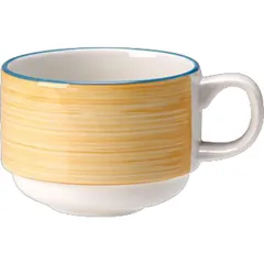 Tea cup “Rio Yellow”  porcelain  200 ml  D=8, H=6cm  white, yellow.