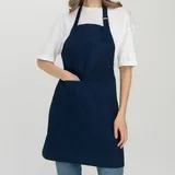 Apron with chest and pocket polyester ,L=90,B=70cm blue