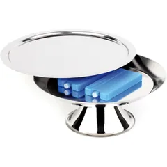 Поднос фуршетный на подставке с охладительным элементом, без крышки сталь нерж. D=38,H=24см металлич