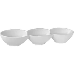 Menagerie 3 compartments “Kunstwerk”  porcelain  0.5 l , H=6, L=38, B=8 cm  white