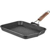 Grill pan  cast aluminum, wood , H=40, L=270/430, B=345mm  black