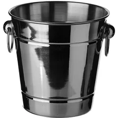 Емкость для льда «Проотель» ручки-кольца сталь нерж. 1,5л D=14/9,H=13см металлич., изображение 2