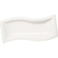 Блюдо «Кунстверк» прямоугольное волна фарфор ,H=3,L=31,B=13см белый, изображение 2