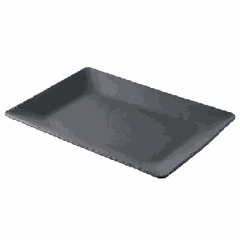 Блюдо «Базальт» глубокое прямоугольное фарфор ,H=30,L=335,B=245мм черный