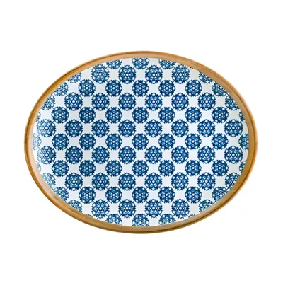 Блюдо сервировочное «Калиф Лотус» овальное фарфор ,L=25,B=19см белый,синий