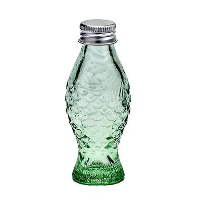 Бутылка «Рыба» стекло 50мл ,H=11см зелен.,прозр., Объем по данным поставщика (мл): 50