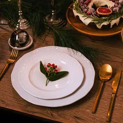 Тарелка «Афродита» мелкая фарфор D=270,H=22мм белый, изображение 4