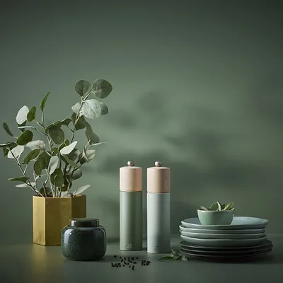 Мельница для соли «Бореал» с металлическим механизмом бук ,H=21см св.зелен., изображение 6