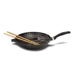 Wok-pan with grill grate and chopsticks  cast aluminum, anti-stick coating  D=32cm