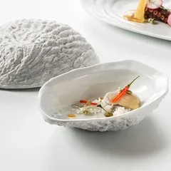 Тарелка для презентаций фарфор ,H=4,L=17,B=14см белый,матовый, изображение 3